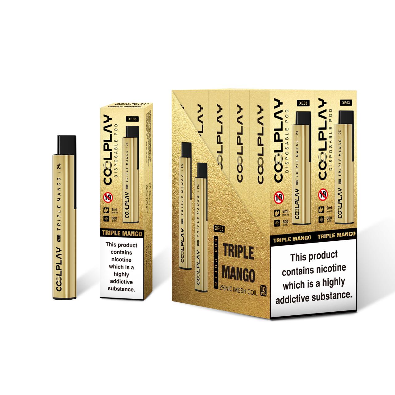 Coolplay XE03 600 Puffs Disposable Vape Pod Box of 10 - The Puff Club