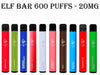 Elf Bar 600 puffs Disposable Vape 20mg - Pack of 10 - The Puff Club